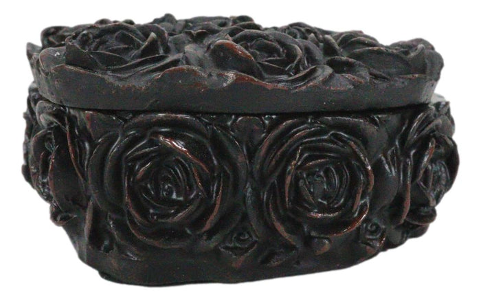 Beauty From Ashes Dark Romance Gothic Black Roses Heart Decorative Jewelry Box