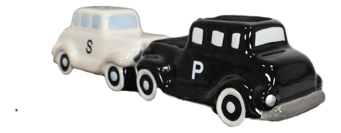 Black And White Vintage Retro Antique Cars Magnetic Salt And Pepper Shakers