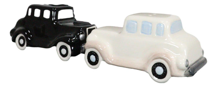 Black And White Vintage Retro Antique Cars Magnetic Salt And Pepper Shakers