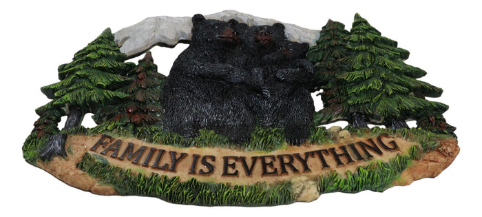 Black Bear Papa Mama And Cub Family Is Everything By Pine Tree Forest Wall Decor