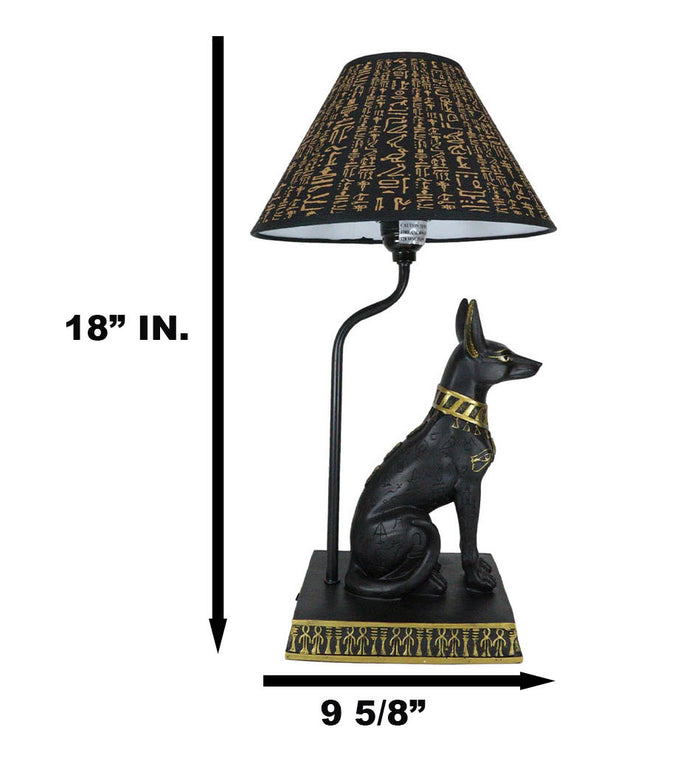 Black Gold Egyptian God Of Afterlife Death And Mummies Anubis Table Lamp Statue