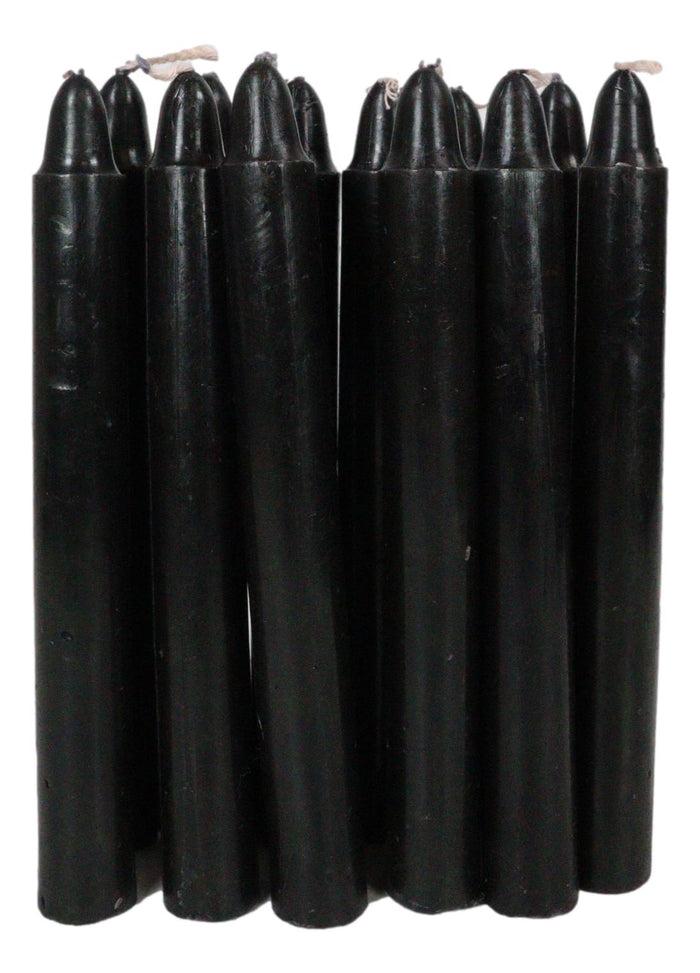 Black Protection Pack Of 12 Wicca Occult Witch Ritual Spell Chime Candles