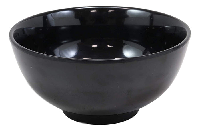 Black Smooth Melamine Large Deep Round Bowls 48oz For Ramen Salad Soup Pack Of 6