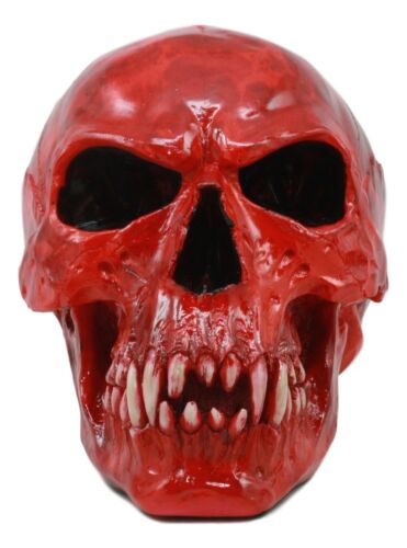 Bloodlust Red Blood Vampire Skull Statue 8"Long Demonic Dracula Skeleton Cranium