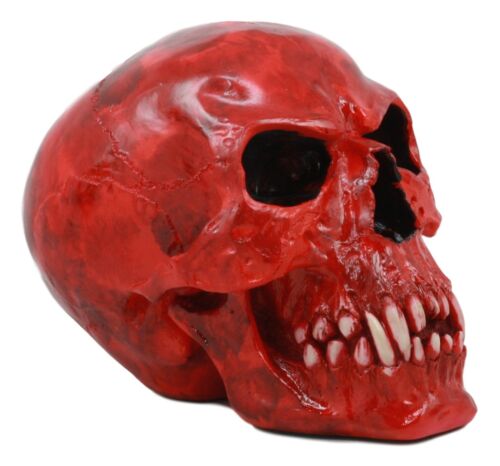 Bloodlust Red Blood Vampire Skull Statue 8"Long Demonic Dracula Skeleton Cranium