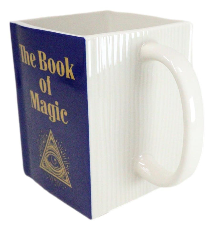 Blue Book Of Magic Eye Of Providence Arcane Arts Ceramic Boxy Square Shaped Mug