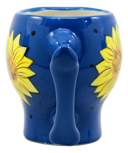 Blue Day Of The Dead Floral Sugar Skull Coffee Mug In Bright Colors Drink Cup