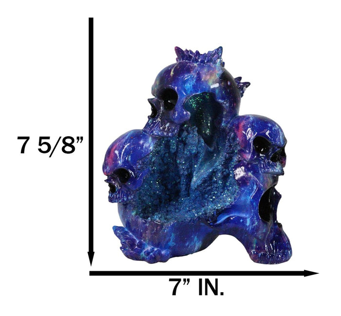 Blue Gothic 3 Ghastly Skulls LED Death Mountain Cavern Backflow Incense Burner