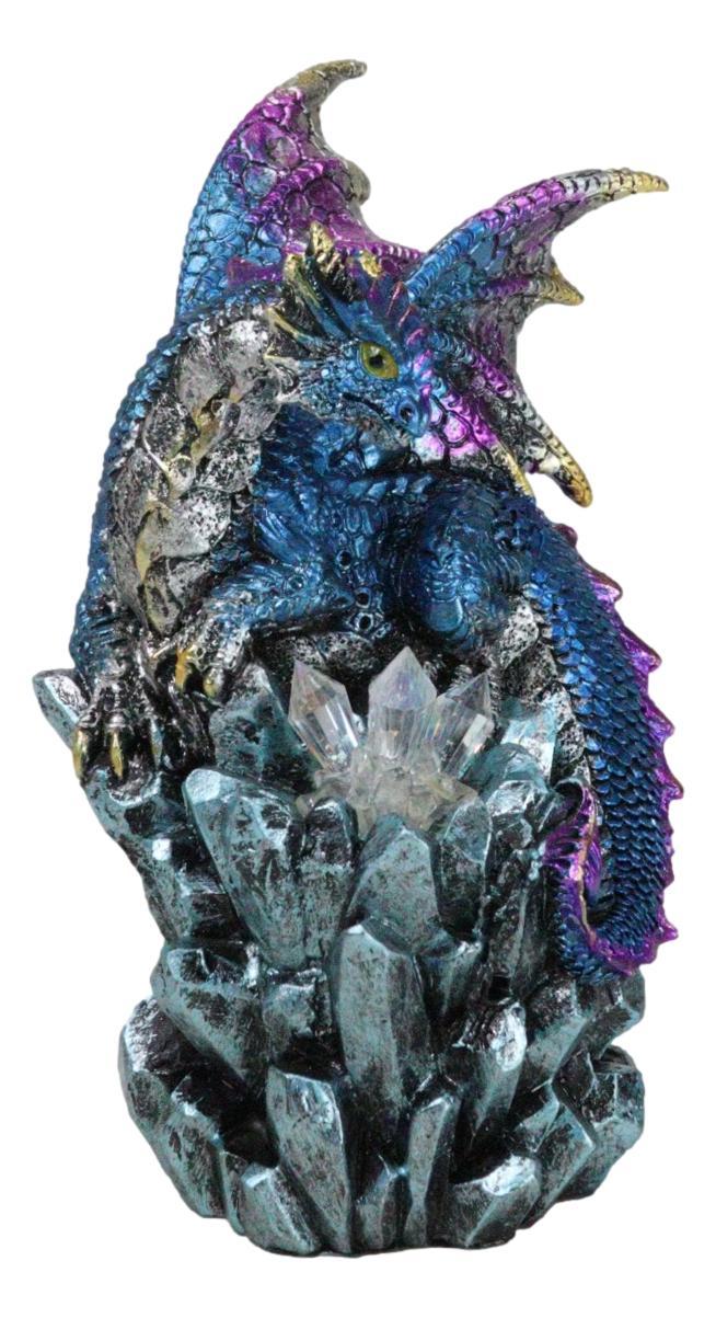 Blue Ocean Atlantis Dragon Perching On Crystal Rock Cavern Small Figurine Blue Ocean Atlantis Dragon Perching On Crystal Rock Cavern Small Figurine