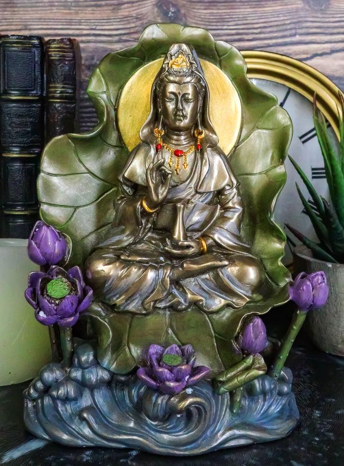 Bodhisattva Buddha Kuan Yin Seated on Lotus In Meditation Sculpture Statue Bodhisattva Buddha Kuan Yin Seated on Lotus In Meditation Sculpture Statue
