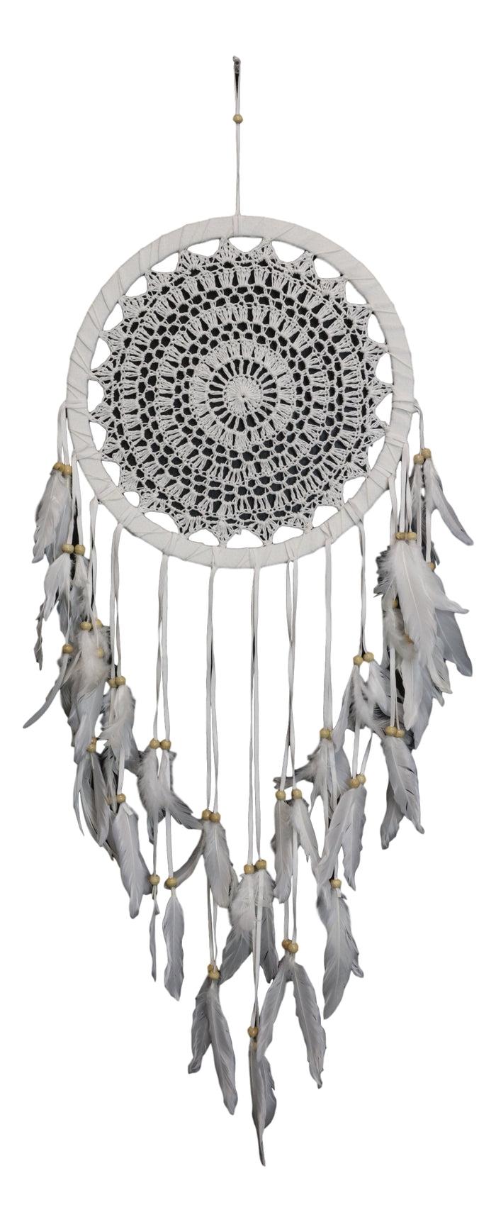 Bohemian Chic Hand Woven Macrame Dream Catcher Bedroom Feathers Boho Wall Decor