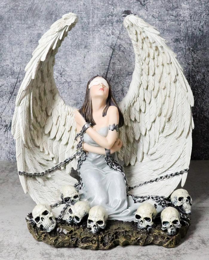Captive Spirits Blindfolded Purity Angel Tied In Chains By Skulls Figurine Captive Spirits Blindfolded Purity Angel Tied In Chains By Skulls Figurine