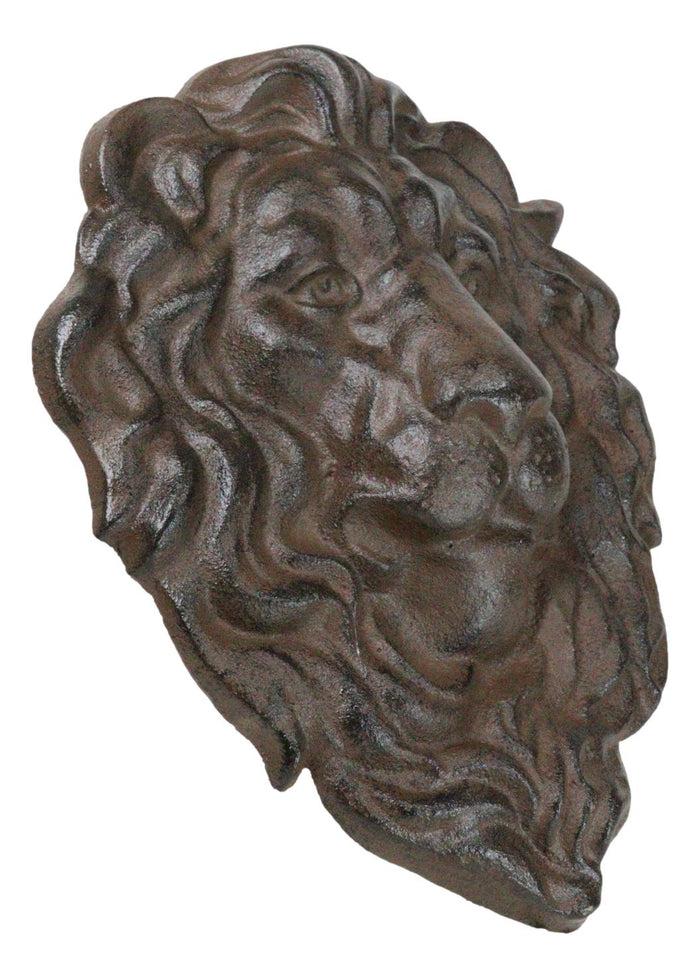 Cast Iron Aslan The King Of The Jungle Regal Lion Head Wall Plaque Figurine