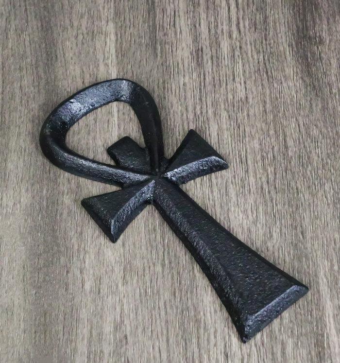 Cast Iron Black Egyptian Mystic Hieroglyph Ankh Key Hand Bottle Cap Opener Cast Iron Black Egyptian Mystic Hieroglyph Ankh Key Hand Bottle Cap Opener