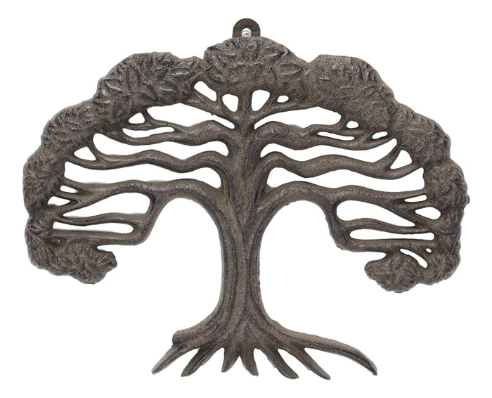 Cast Iron Celtic Tree Of Life With Detailed Branch And Root Systems Wall Decor