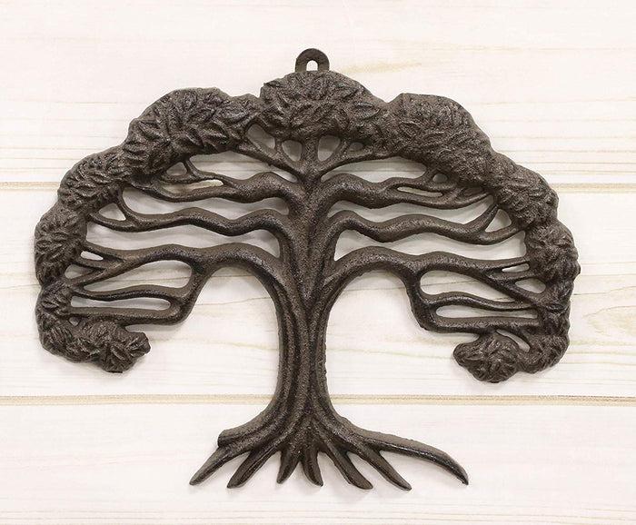 Cast Iron Celtic Tree Of Life With Detailed Branch And Root Systems Wall Decor