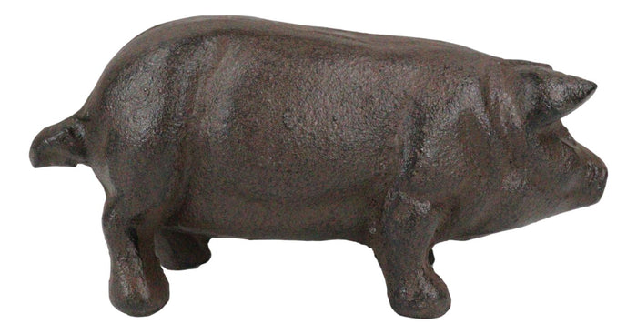 Cast Iron Country Rustic Farmhouse Swine Pig Bacon Decor Paperweight Figurine