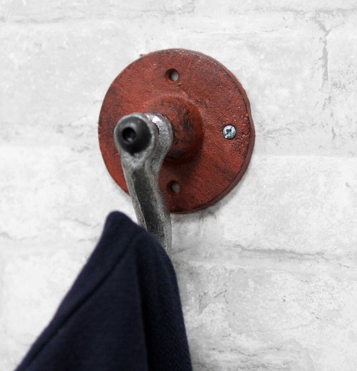 Cast Iron Decorative Tow Style Farmhouse Red Swivel Coat Hat Hook Wall Hanger