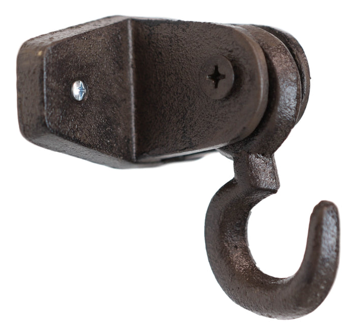 Cast Iron Decorative Trolley Farmhouse Rustic Swivel Coat Hat Hook Wall Hanger