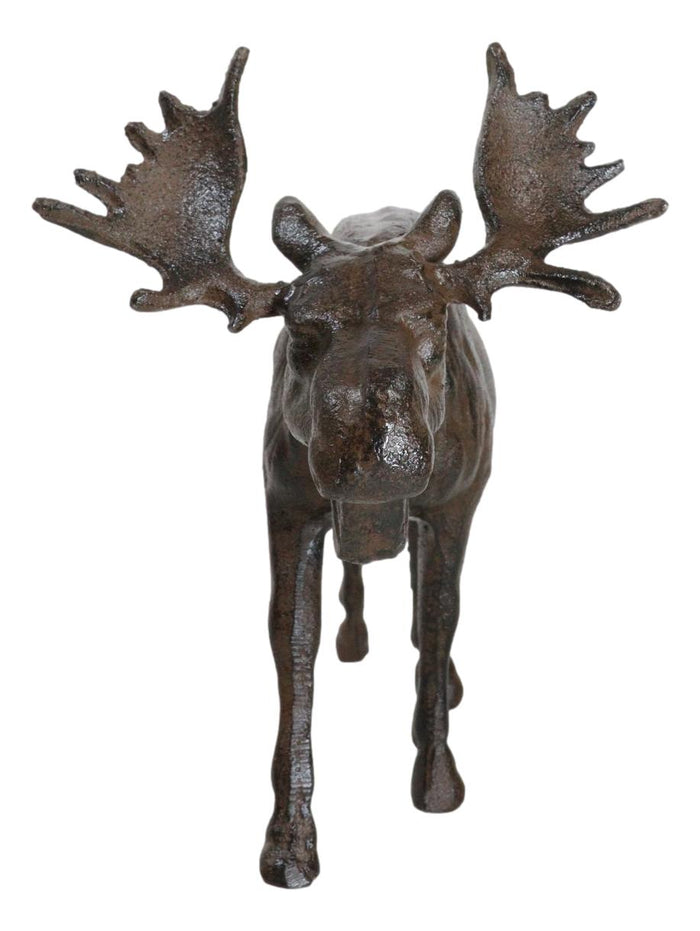 Cast Iron Large Emperor Stag Elk Bull Moose In Bronze Finish Figurine 11.25"L