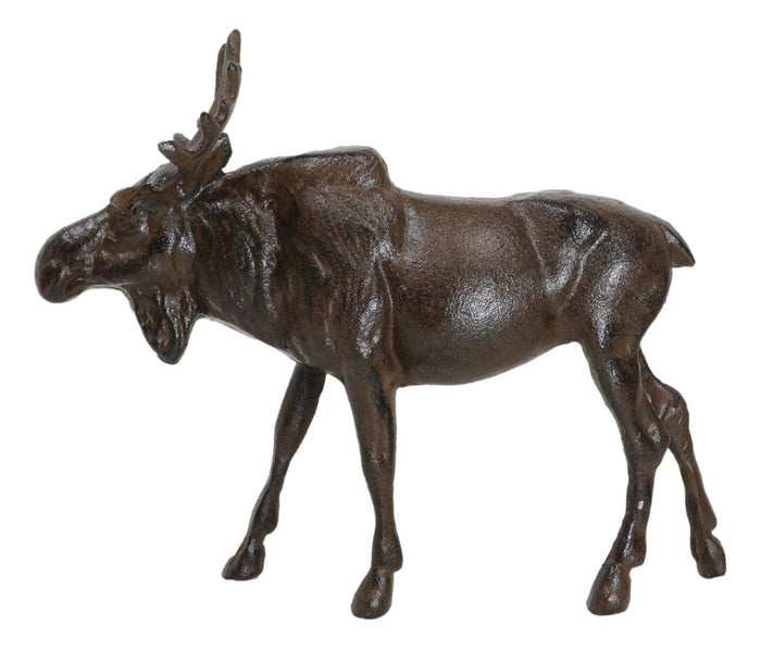Cast Iron Large Emperor Stag Elk Bull Moose In Bronze Finish Figurine 11.25"L