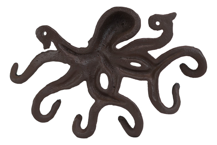Cast Iron Nautical Cthulhu Deep Sea Kraken Octopus Tentacles 6 Pegs Wall Hook