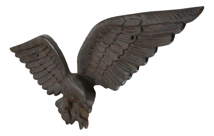 Cast Iron Patriotic American Bald Eagle With Open Wings Wall Decor Plaque 21"L