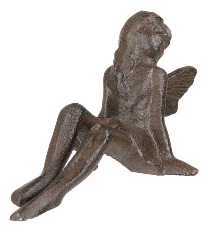Cast Iron Rustic Antique Finish Enchanted Fairy Garden Paperweight Figurine