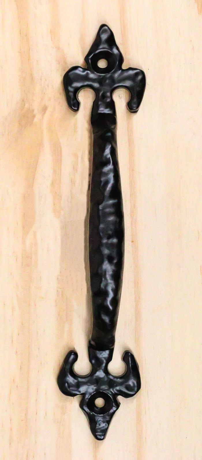 Cast Iron Rustic Black Fleur De Lis Drawer Cabinet Door Pulls Hardware 4 Pack
