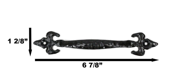 Cast Iron Rustic Black Fleur De Lis Drawer Cabinet Door Pulls Hardware 4 Pack