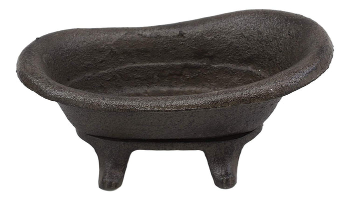 Cast Iron Rustic Bronze Bathtub Miniature 8"L As Tray Or Dish For Bar Soap Coins