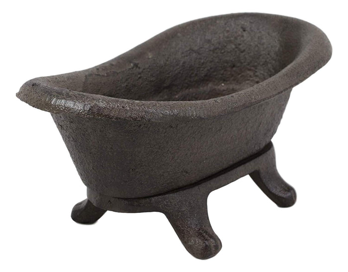 Cast Iron Rustic Bronze Bathtub Miniature 8"L As Tray Or Dish For Bar Soap Coins