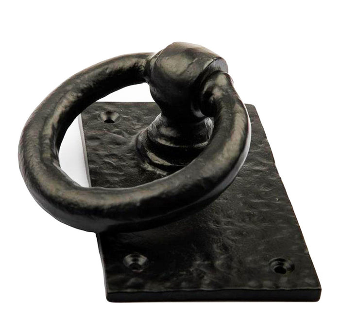 Cast Iron Rustic Deluxe Oxford Ring Swivel Door Knocker With Strike Plate Decor