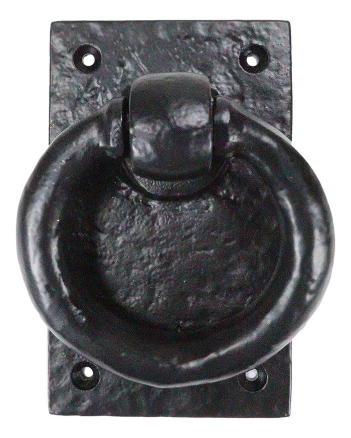 Cast Iron Rustic Deluxe Oxford Ring Swivel Door Knocker With Strike Plate Decor