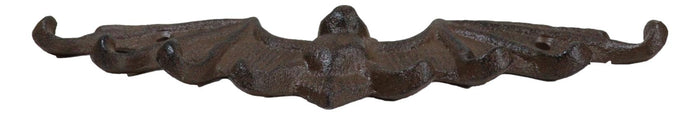 Cast Iron Rustic Dracula's Perch Winged Bat 8 Pegs Quadruple Wall Hook Decor