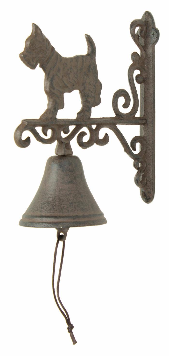 Cast Iron Rustic Vintage Western Scottish Terrier Dog Door Wall Dinner Yard Bell