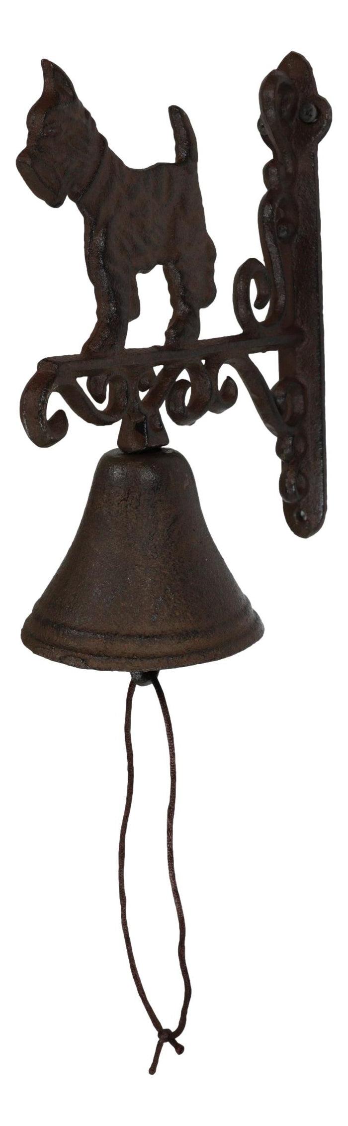 Cast Iron Rustic Vintage Western Scottish Terrier Dog Door Wall Dinner Yard Bell