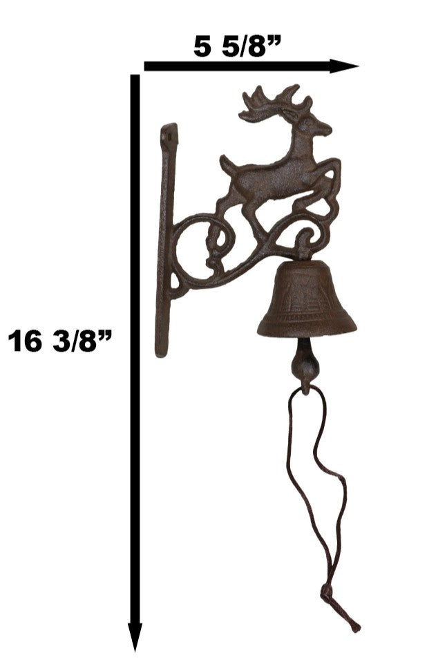Cast Iron Rustic Vintage Western Stag Deer Bell Door Wall Dinner Yard Farm
