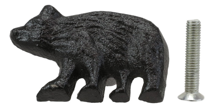 Cast Iron Rustic Western Black Bear Drawer Cabinet Door Knobs Hardware 12 Pack