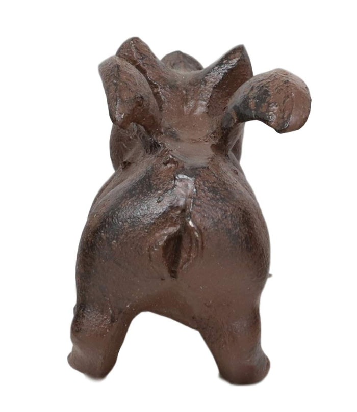 Cast Iron Small Whimsical Flying Pig Angel Hog Statue Paperweight Decor Set Of 2