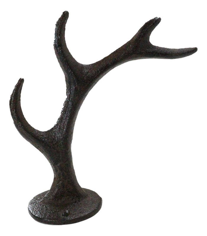 Cast Iron Vintage Western Rustic Stag Deer Crown Antler Wall Coat Keys Hooks