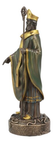 Catholic Irish Saint Patrick Holding Staff Statue 7.5"Tall Apostle Of Ireland