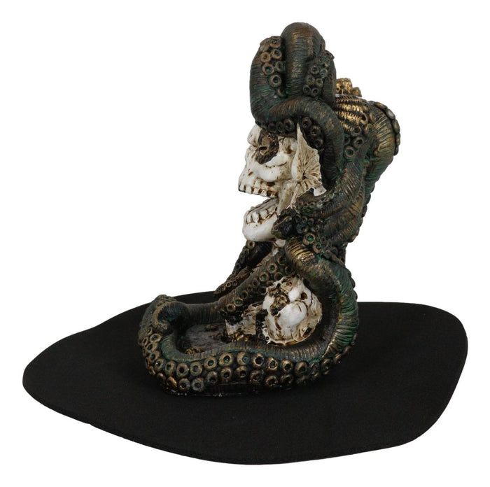 Cecelia Octopus Sea Witch Skull Bust Backflow Incense Cone Burner Figurine