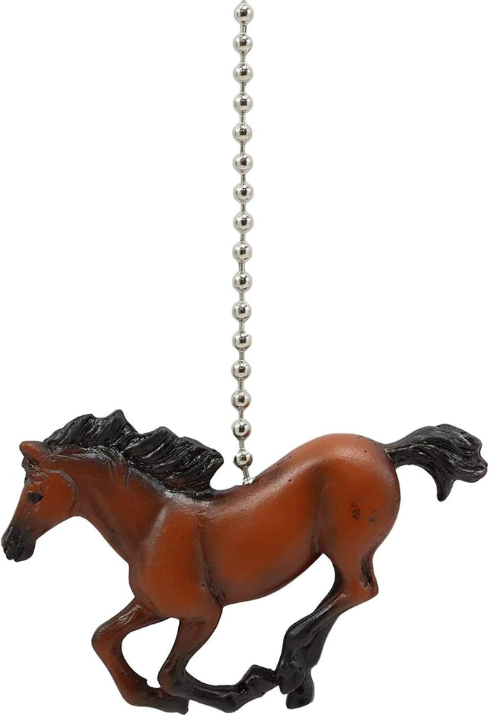 Ceiling Fan Metal Pull Chain With Galloping Horse Knob Handle 3.25"(Set Of 3)