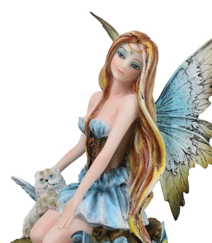 Celestial Nova Starlight Tribal Fairy FAE With Pixie Cat Home Decor Figurine