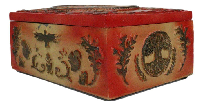 Celtic Cosmic Tree Of Life Wicca Tarot Cards Crystals Herbs Stash Decorative Box