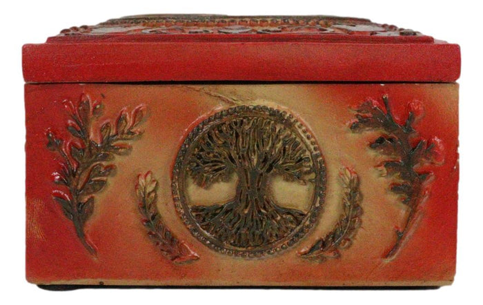 Celtic Cosmic Tree Of Life Wicca Tarot Cards Crystals Herbs Stash Decorative Box
