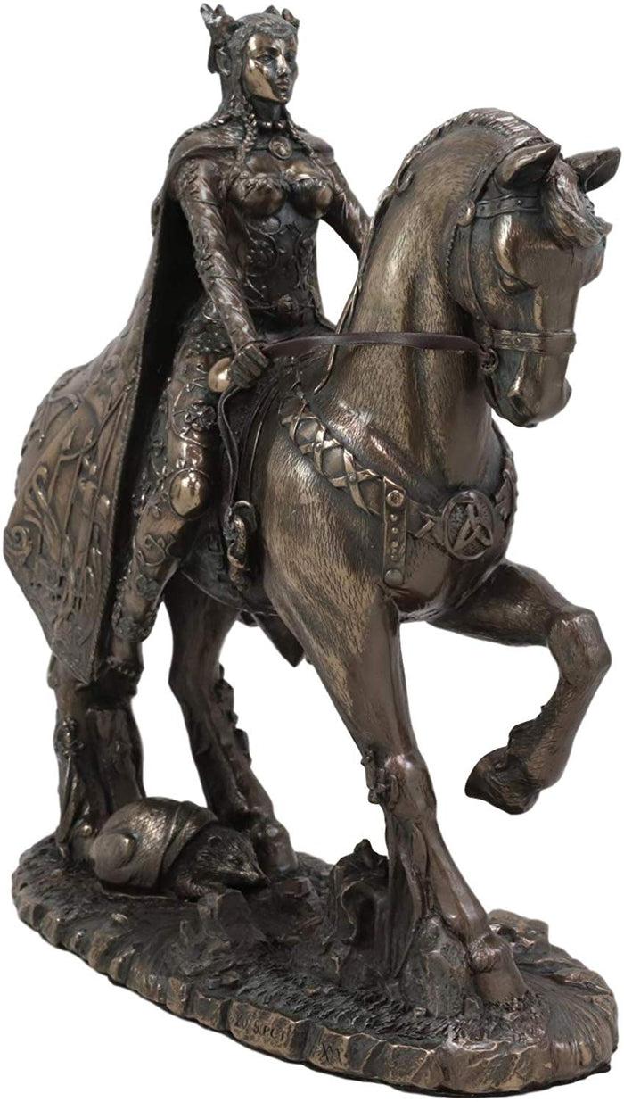 Celtic Irish Moon Goddess Rhiannon Riding Horse In Arberth Statue 10" H
