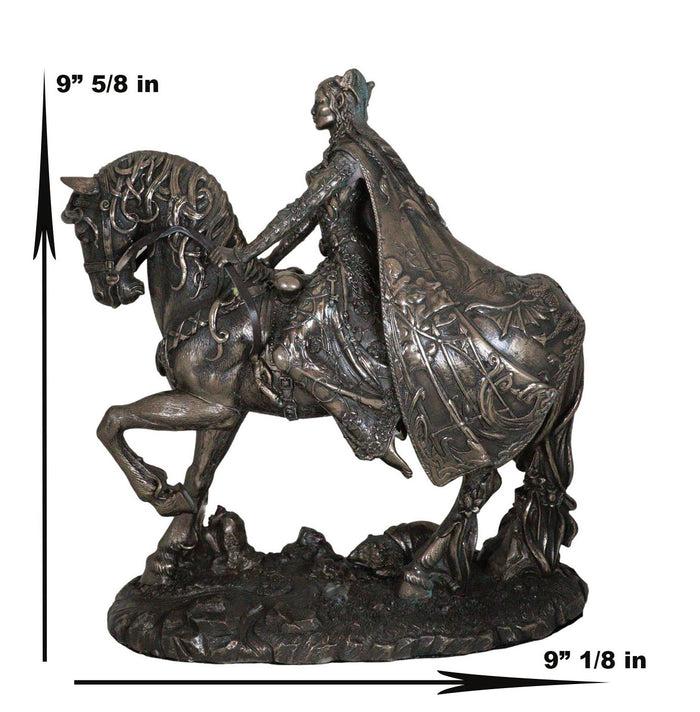 Celtic Irish Moon Goddess Rhiannon Riding Horse In Arberth Statue 10" H