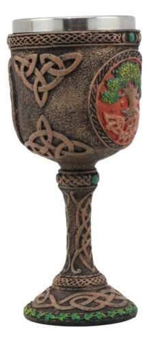 Celtic Knotwork Cosmic Sacred Tree Of Life Wine Goblet 5oz Vial Of Immortality
